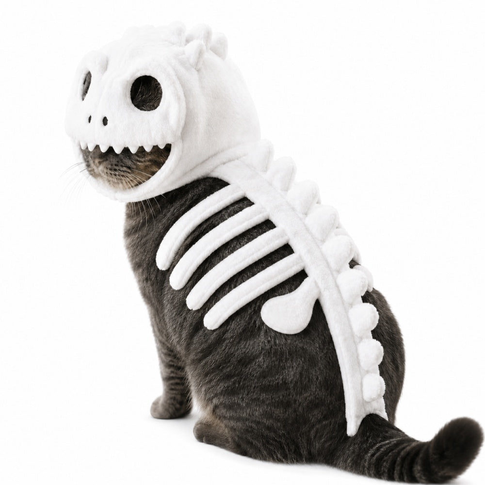 Dinosaurier-Skelett Haustierkostüm – Lustige Halloween Verkleidung für Hunde & Katzen 40*30*16cm