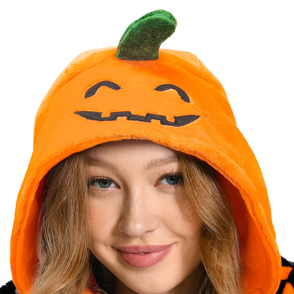 Erwachsene Kürbis Druck Pyjam einteiliger Pyjama für Halloween Pyjama Partys