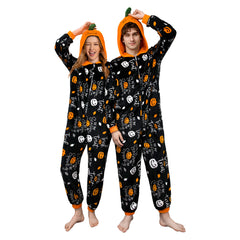 Erwachsene Kürbis Druck Pyjam einteiliger Pyjama für Halloween Pyjama Partys