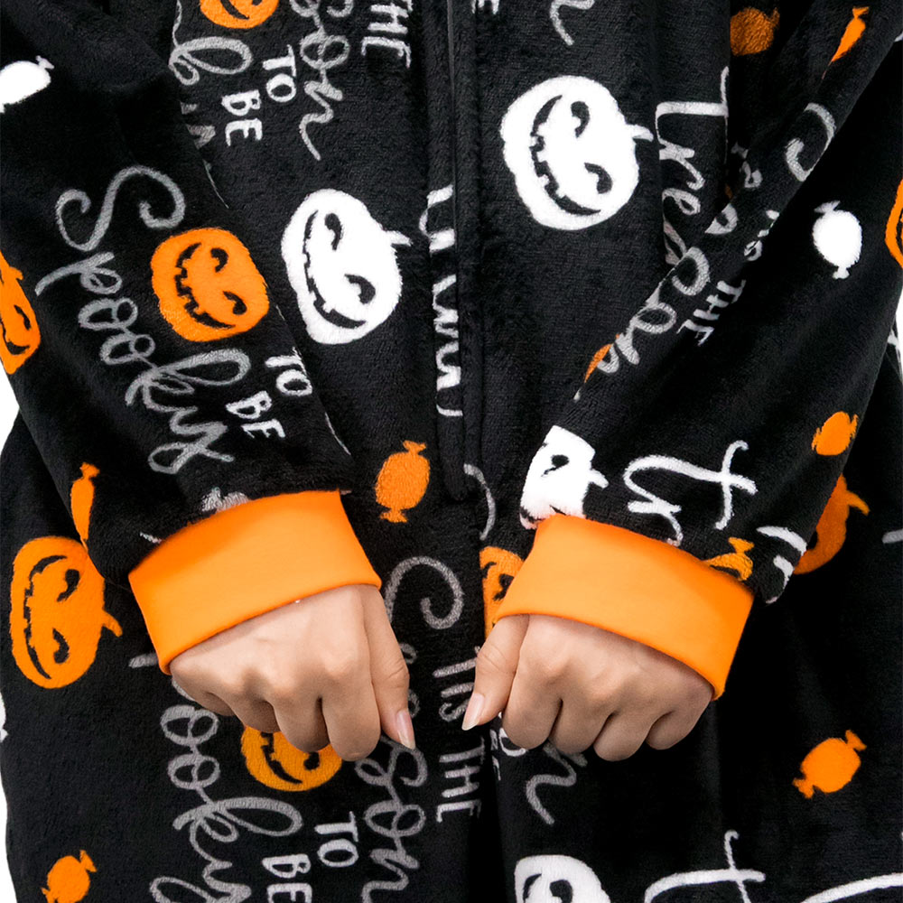 Erwachsene Kürbis Druck Pyjam einteiliger Pyjama für Halloween Pyjama Partys