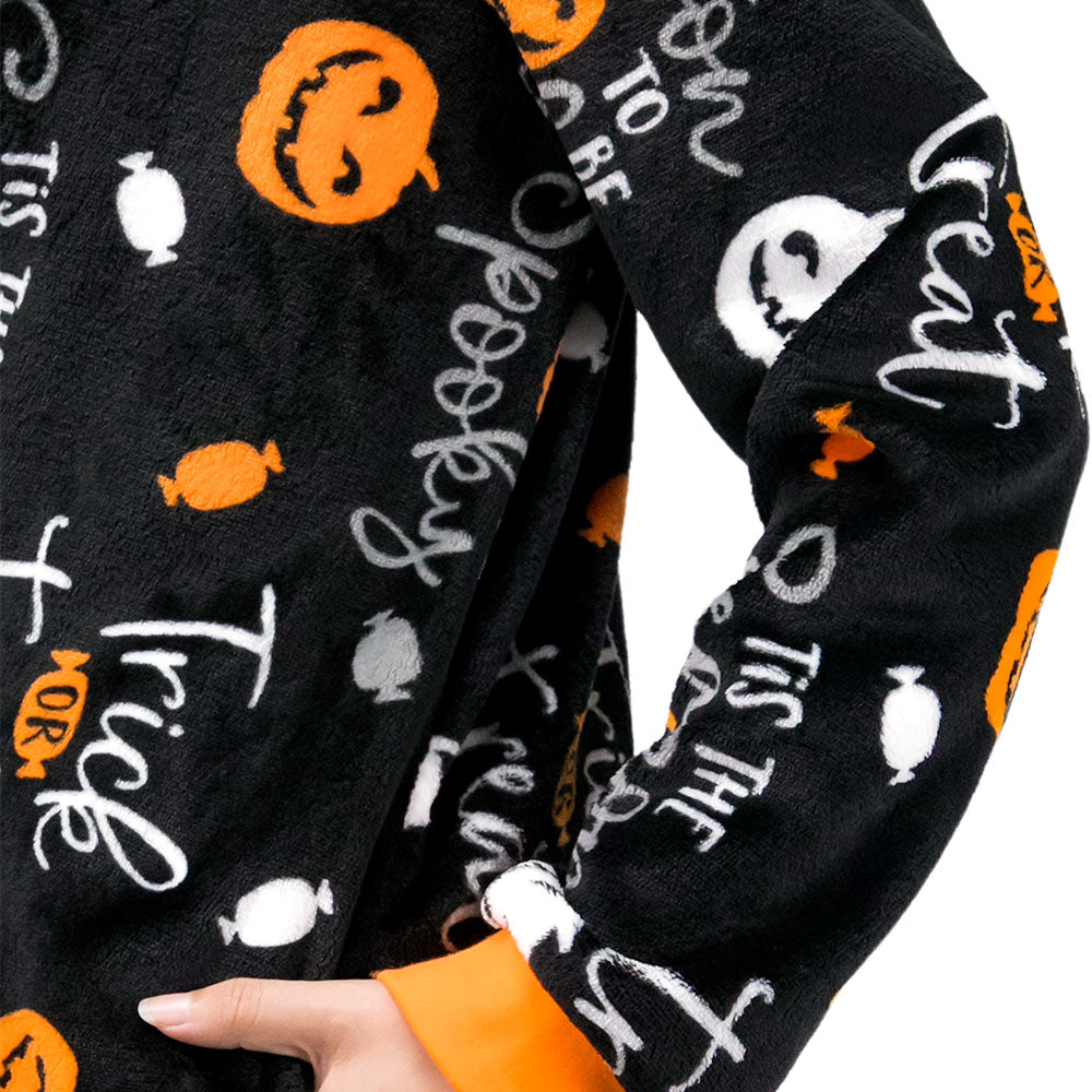 Erwachsene Kürbis Druck Pyjam einteiliger Pyjama für Halloween Pyjama Partys
