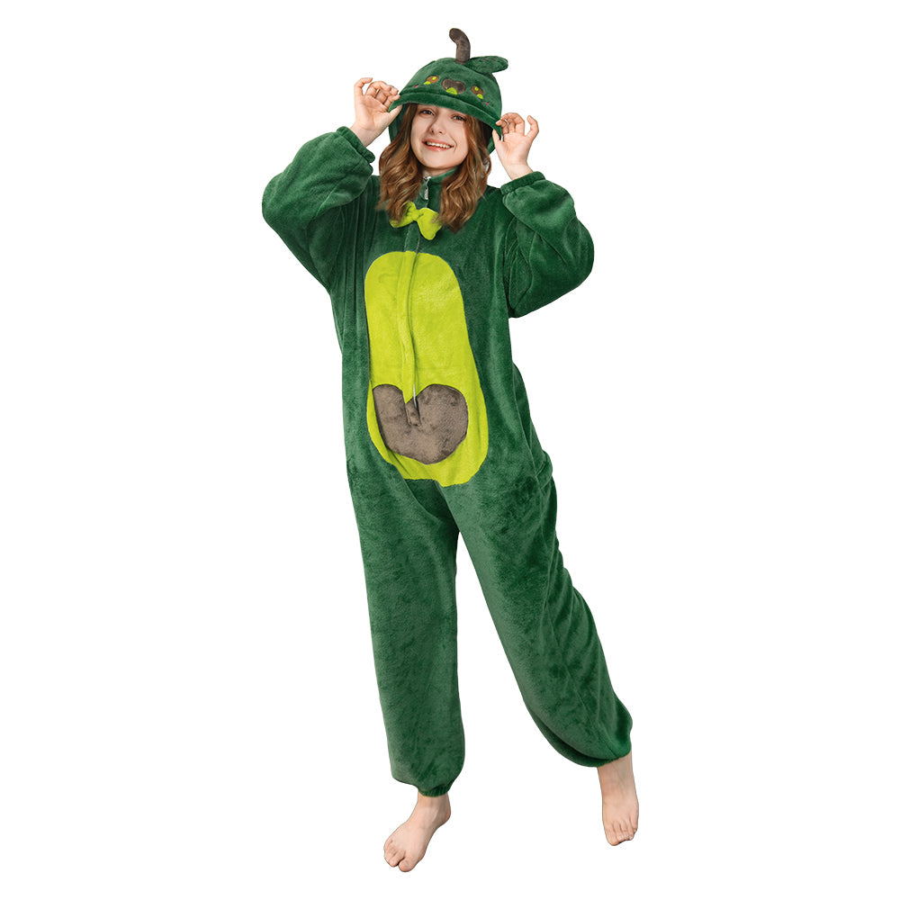Erwachsene Unisex Avocado grün Schlafanzug einteiliger Pyjama