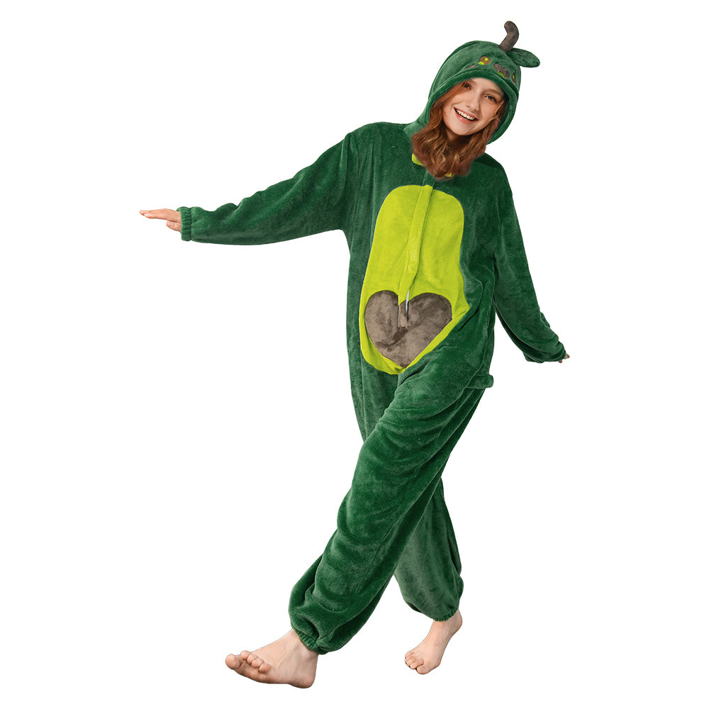 Erwachsene Unisex Avocado grün Schlafanzug einteiliger Pyjama