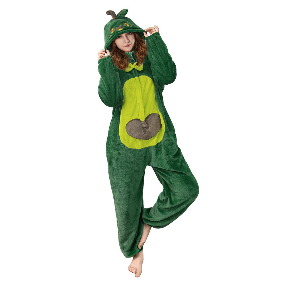 Erwachsene Unisex Avocado grün Schlafanzug einteiliger Pyjama