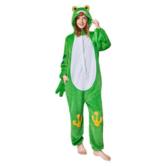 Erwachsene Unisex Frosch Tier kostüm grün Schlafanzug einteiliger Pyjama
