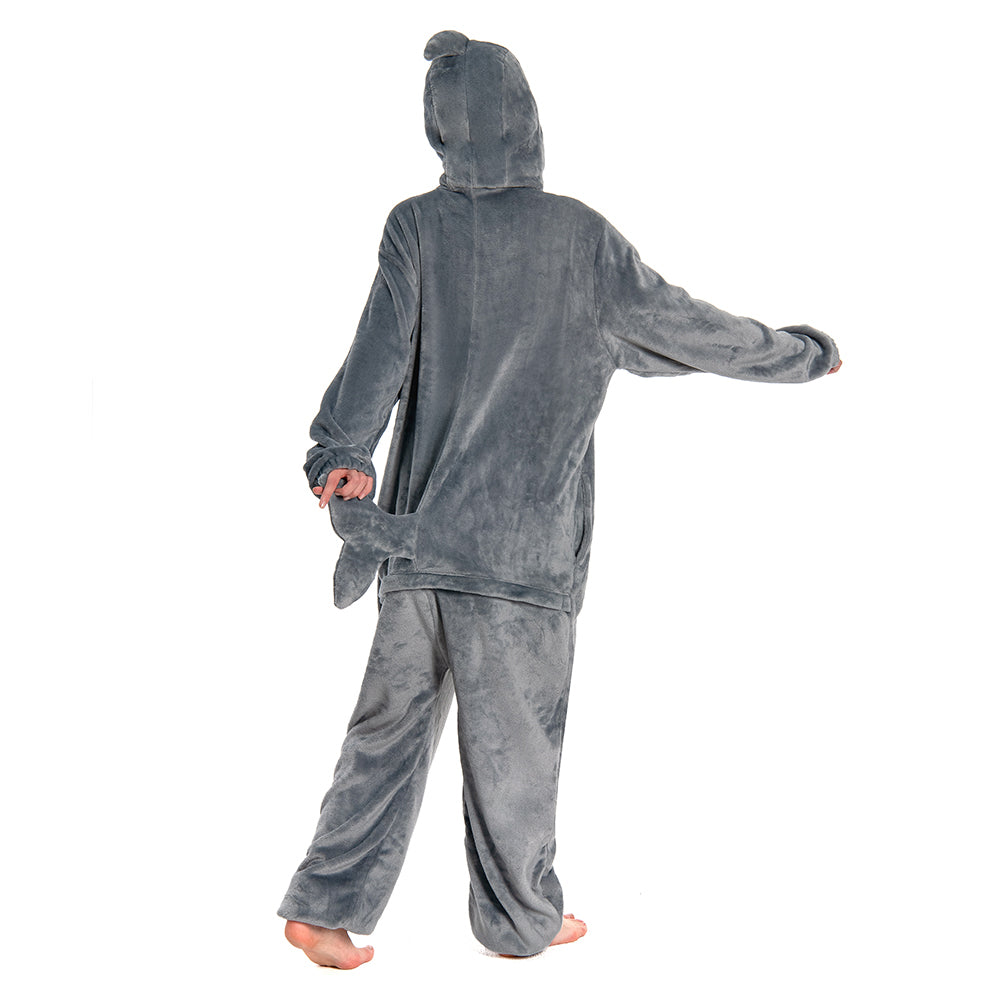 Erwachsene Unisex Hai Tierkostüm Schlafanzug einteiliger Pyjama