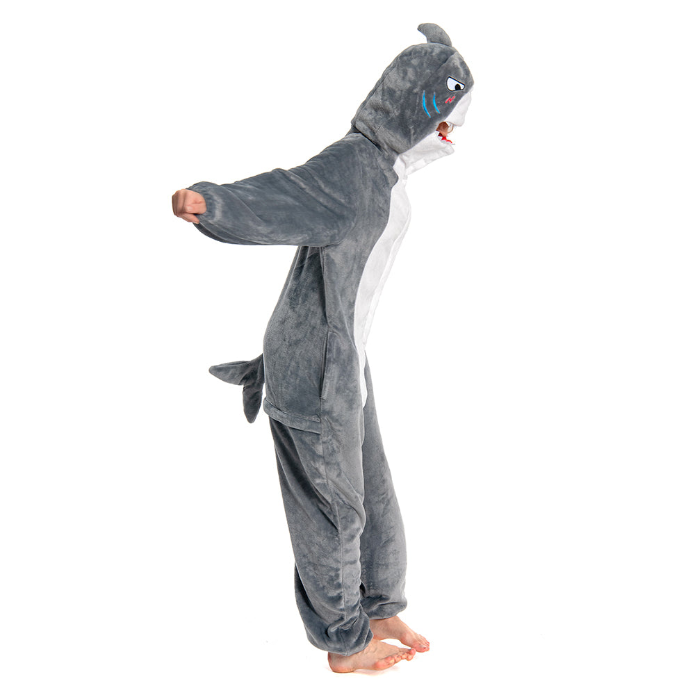 Erwachsene Unisex Hai Tierkostüm Schlafanzug einteiliger Pyjama