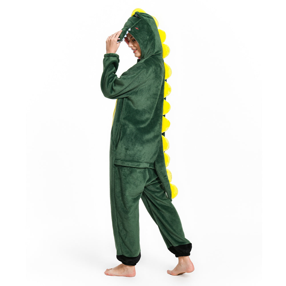 Erwachsene Unisex Krokodil Tierkostüm grün Schlafanzug einteiliger Pyjama