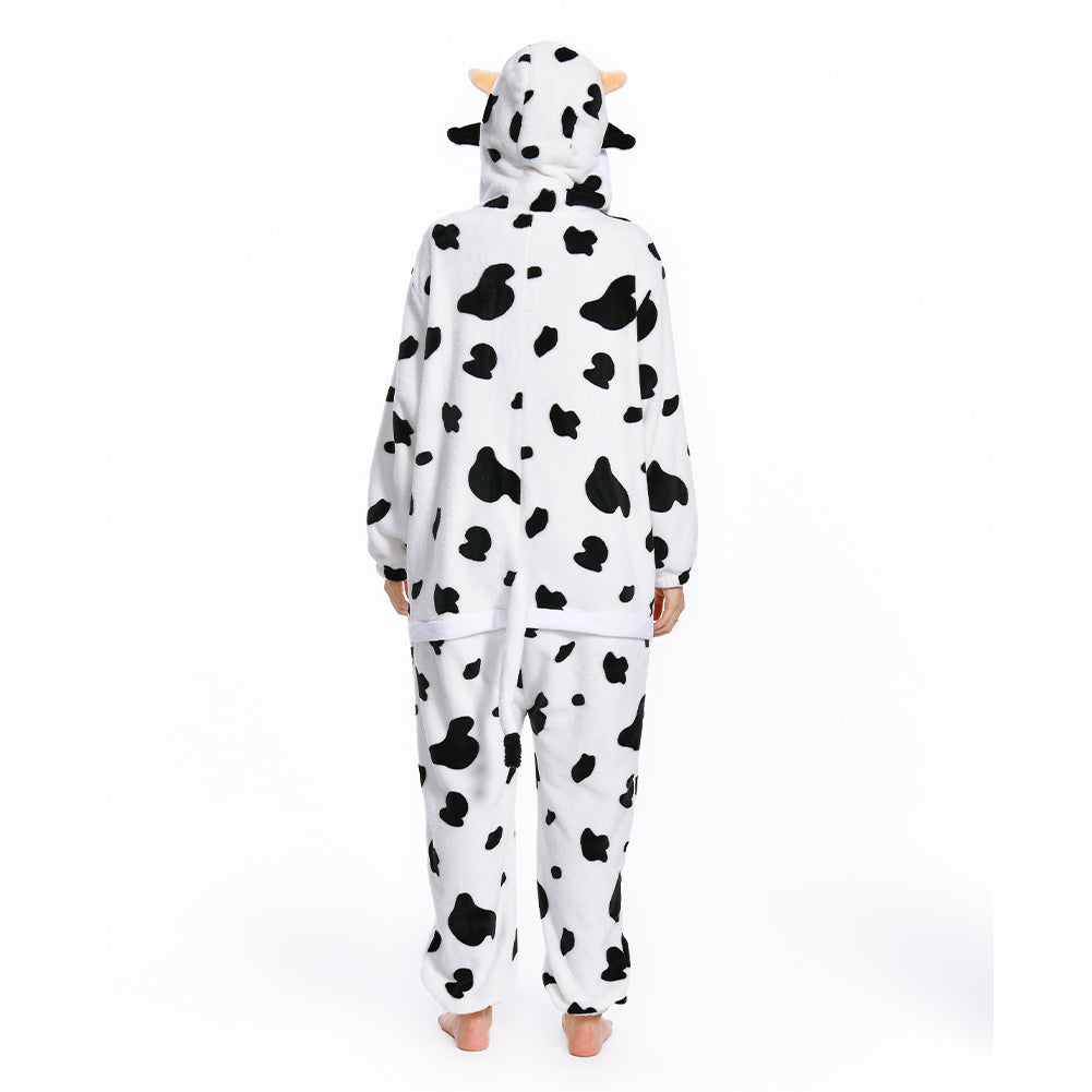 Erwachsene Unisex Kuh Tierkostüm rosa Schlafanzug einteiliger Pyjama