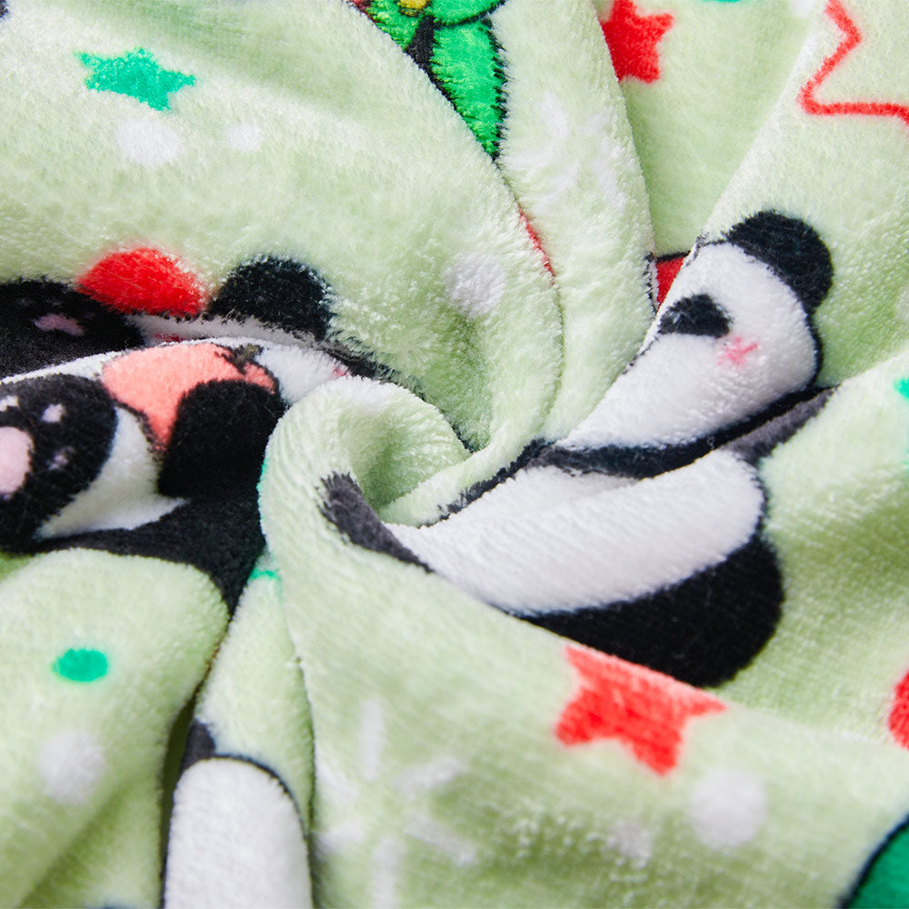 Erwachsene Unisex Panda tragbar Decke mit Kapuze Tiekostüm Homewear