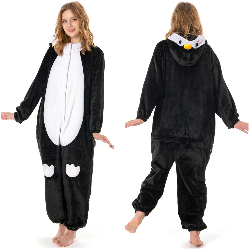 Erwachsene Unisex Pinguin Tierkostüm Schlafanzug einteiliger Pyjama