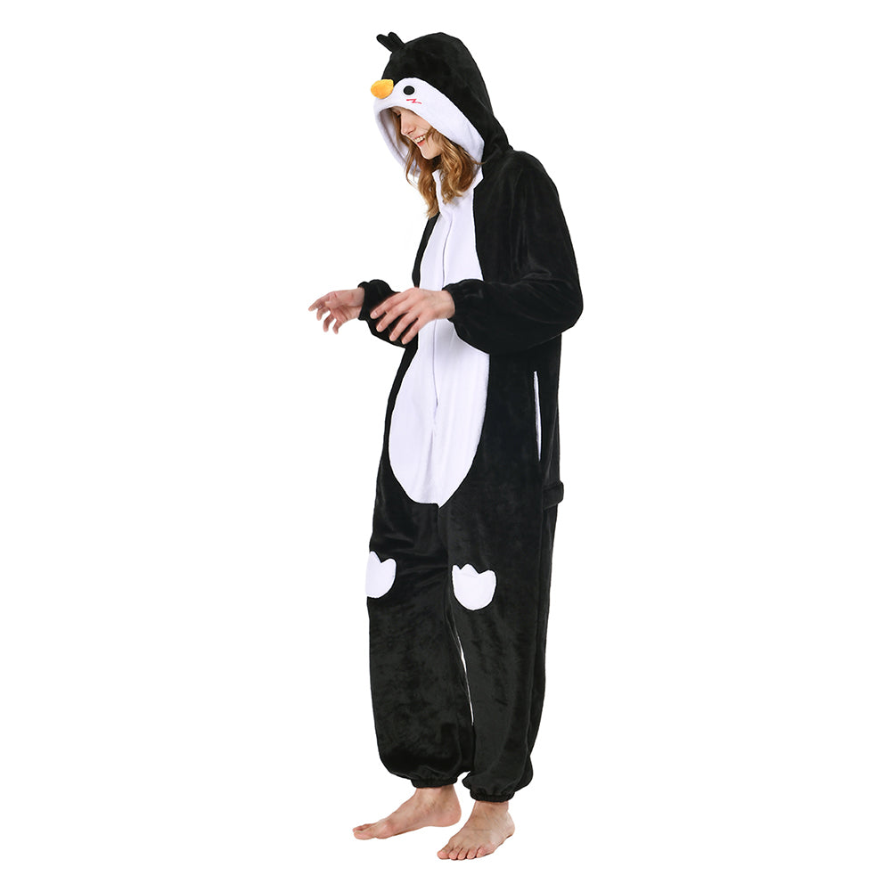 Erwachsene Unisex Pinguin Tierkostüm Schlafanzug einteiliger Pyjama