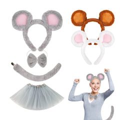 Haarreif Mausohren Haarreif Maus Plüsch Halloween Cosplay Karnevalsmaus Schmuck