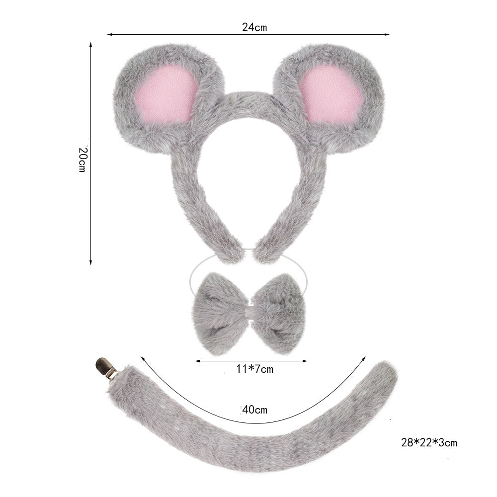 Haarreif Mausohren Haarreif Maus Plüsch Halloween Cosplay Karnevalsmaus Schmuck