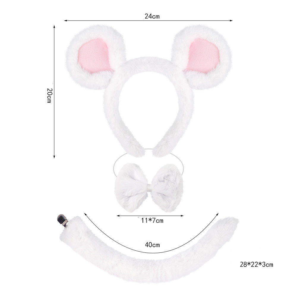 Haarreif Mausohren Haarreif Maus Plüsch Halloween Cosplay Karnevalsmaus Schmuck