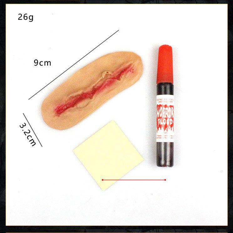 Halloween Narben Aufkleber Set – Realistische 3D Fake Wunden & Vampirbiss für Kostüm Make-up & Party