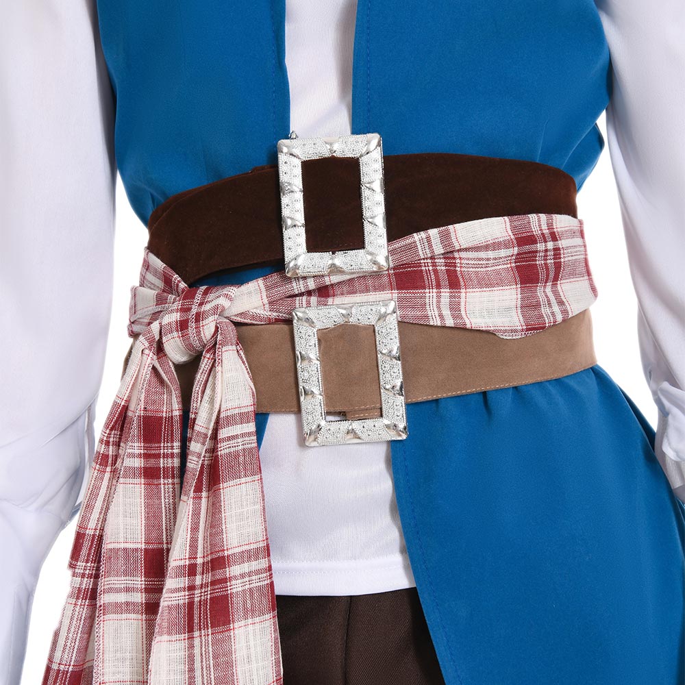 Herren Piratenkostüm blau Cosplay Kostüm Seeräuber Halloween Karneval Outfit