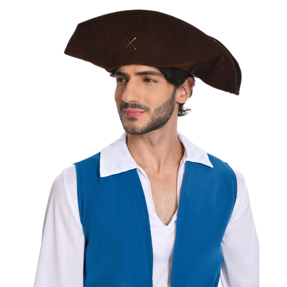 Herren Piratenkostüm blau Cosplay Kostüm Seeräuber Halloween Karneval Outfit
