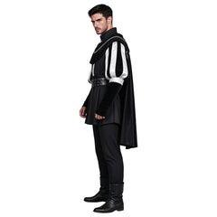 Herren Renaissance Tudor Königskostüm Schwarz – Dunkles Adelsgewand mit Umhang