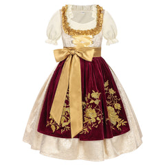Hochwertiges Mädchen Dirndl 3-tlg. mit Stickerei - Edles Trachtenkleid für Oktoberfest & Fasching