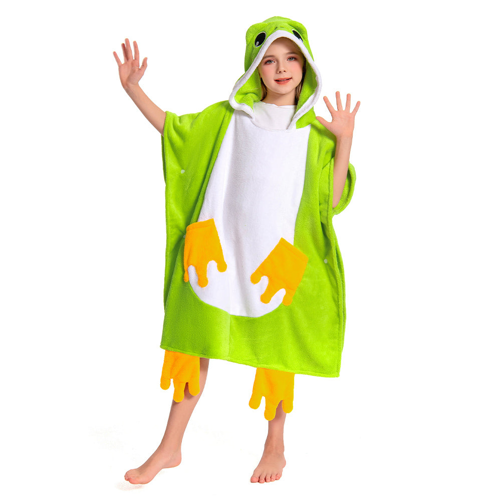Kinder Frosch Strandtücher mit Kapuze Tierkostüm Sommer Robe