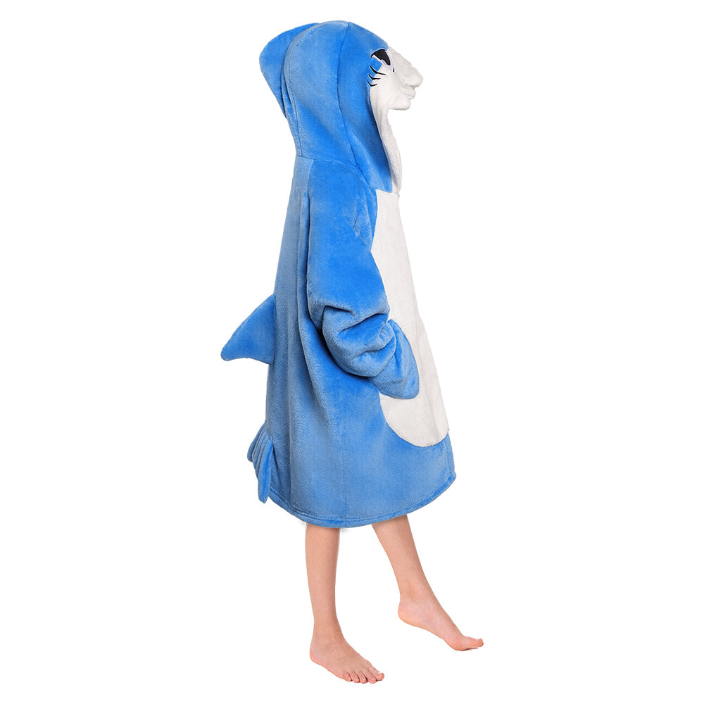 Kinder Hai tragbar Decke mit Kapuze Shark Robe Homewear