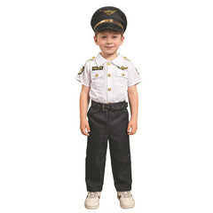 Kinder Pilot Kostüm Set Kapitän Kostüm für Jungen Mädchen Outfit für Halloween Karneval Mottoparty