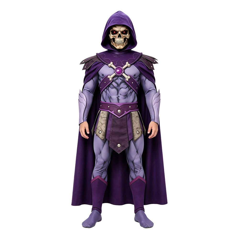 Kinder Jungen Skeletor lila Kostüm Set Masters of the Universe Skeletor Cosplay Outfit