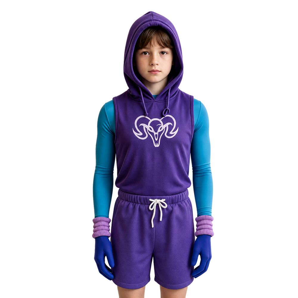 Kinder Jungen Skeletor lila Kostüm Set Masters of the Universe Skeletor Cosplay Outfit