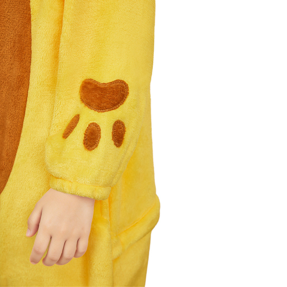 Kinder Löwe Tierkostüm Schlafanzug einteiliger Pyjama Bademäntel für Weihnachten Pajama Party