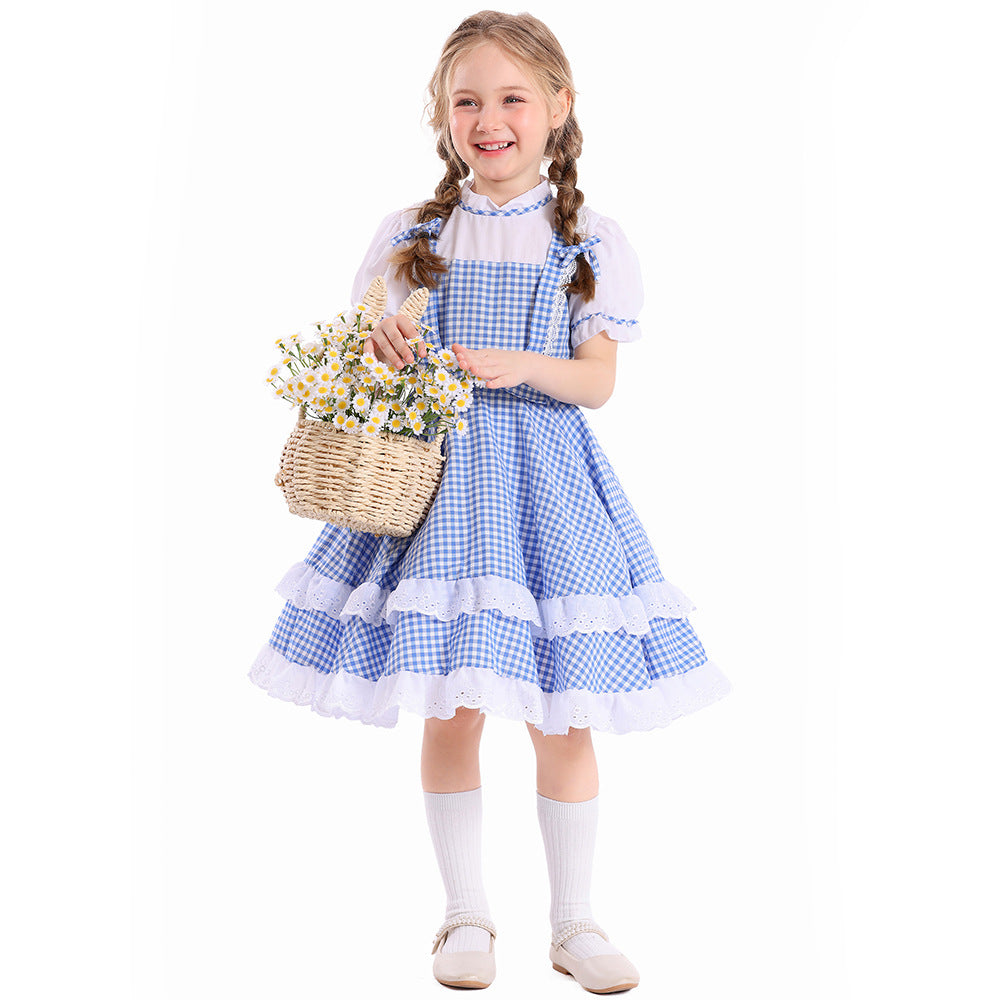 Kinder Mädchen Dorothy Kleid Cosplay Kostüm Outfit Halloween Karneval Anzug Der Zauberer von OZ
