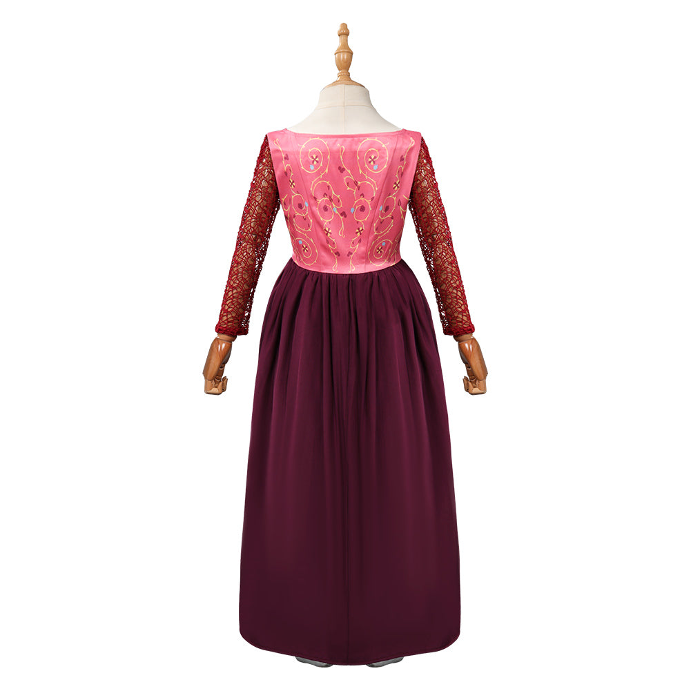 Kinder Mädchen Hocus Pocus Mary Sanderson Kostüm Halloween Karneval Kleid