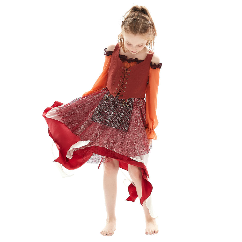 Kinder Mädchen Mary Sanderson Kostüm Hocus Pocus Cosplay Halloween Karneval Outfit