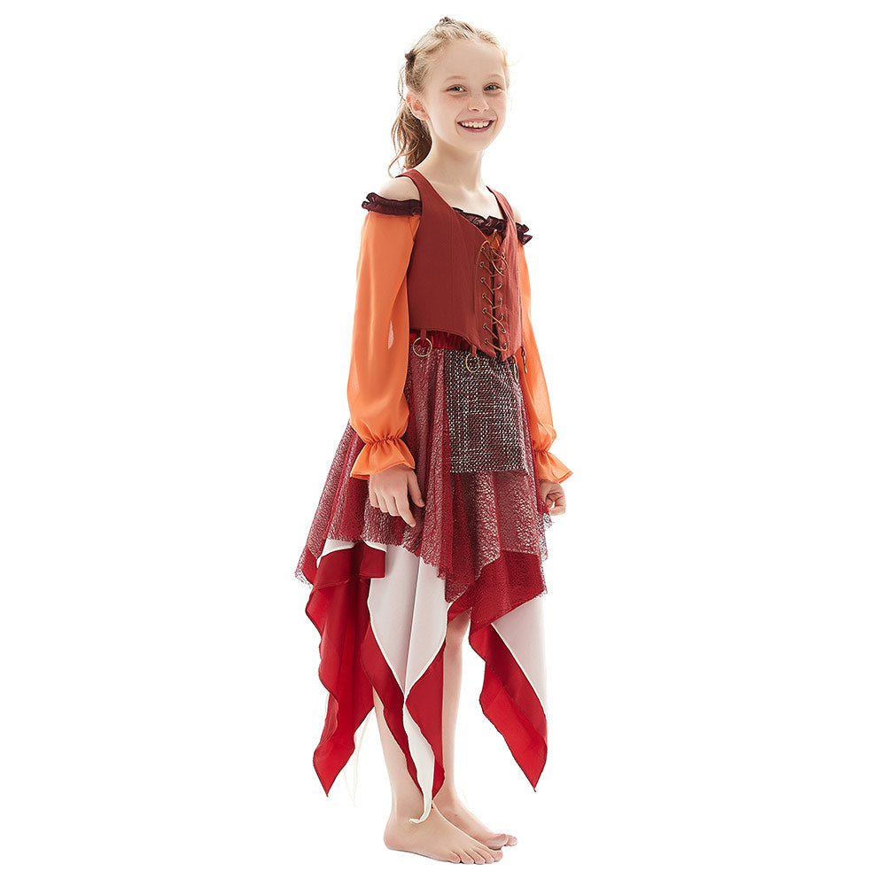 Kinder Mädchen Mary Sanderson Kostüm Hocus Pocus Cosplay Halloween Karneval Outfit