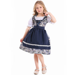 Kinder Mädchen Oktoberfest Kleid Cosplay Kostüm Halloween Karneval Outfit Bierfest Dienstmädchen Kleid