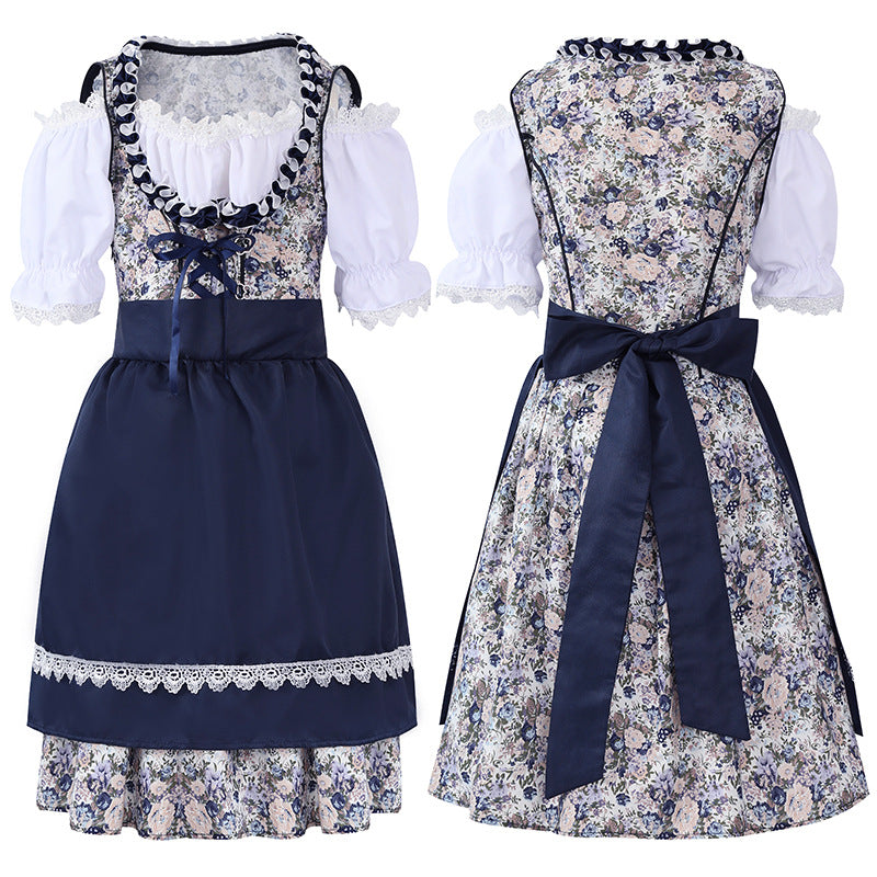 Kinder Mädchen Oktoberfest Kleid Cosplay Kostüm Halloween Karneval Outfit Bierfest Dienstmädchen Kleid