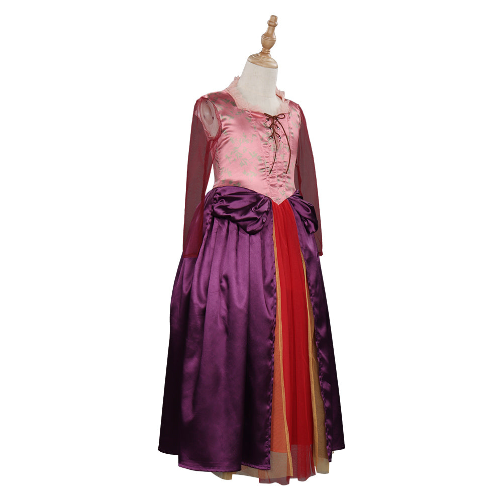 Kinder Mädchen Sarah Sanderson Kleid Hocus Pocus Cosplay Kostüm