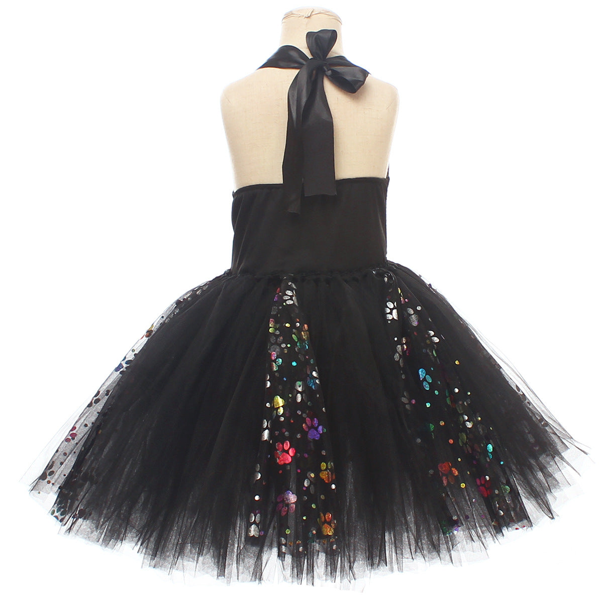 Kinder Mädchen Katze tutu Kleid schwarz weiß Cosplay Kostüm Halloween Karneval Party Anzug