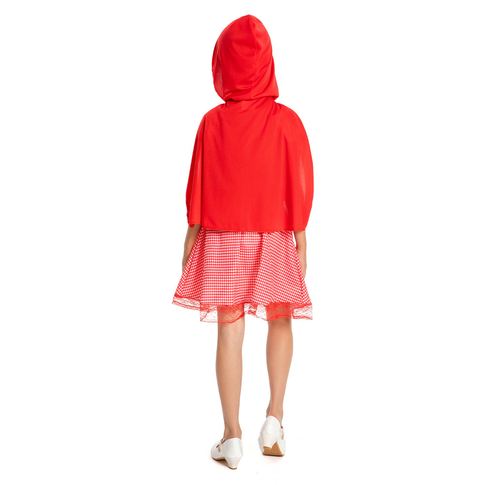 Kinder Mädchen Märchen Halloween Rotkäppchen Kleid Cosplay Kostüm Outfits Halloween Karneval Anzug