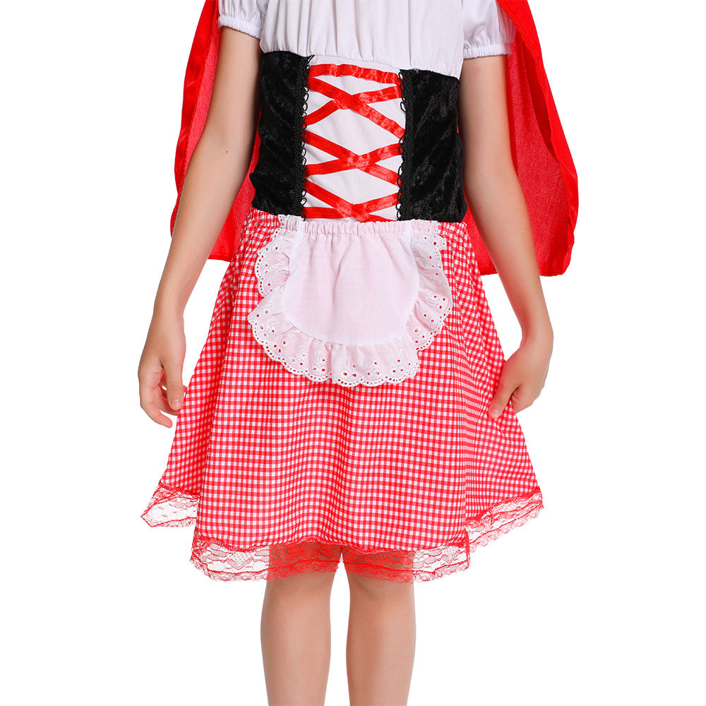 Kinder Mädchen Märchen Halloween Rotkäppchen Kleid Cosplay Kostüm Outfits Halloween Karneval Anzug