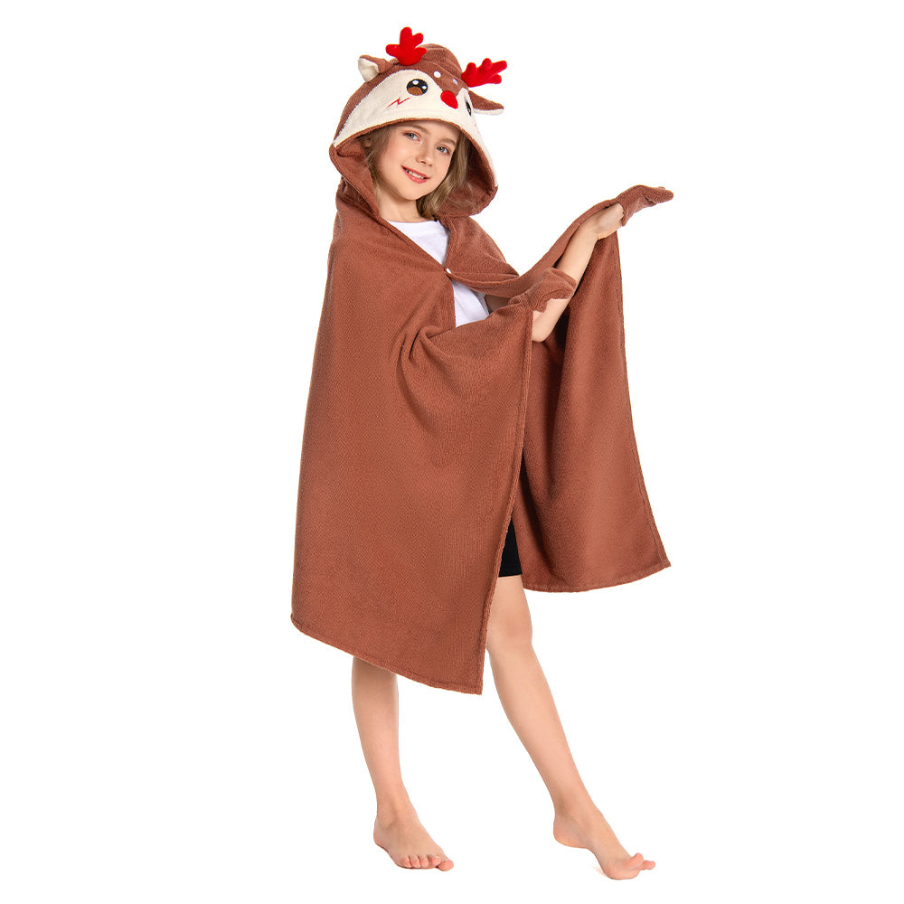 Kinder Rentier Strandtücher mit Kapuze Reh Bambi Tierkostüm Sommer Robe