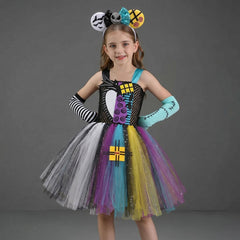 Kinder The Nightmare before Christmas tutu Kleid Jack Sally Cosplay Kostüm Halloween Karneval Party Anzug