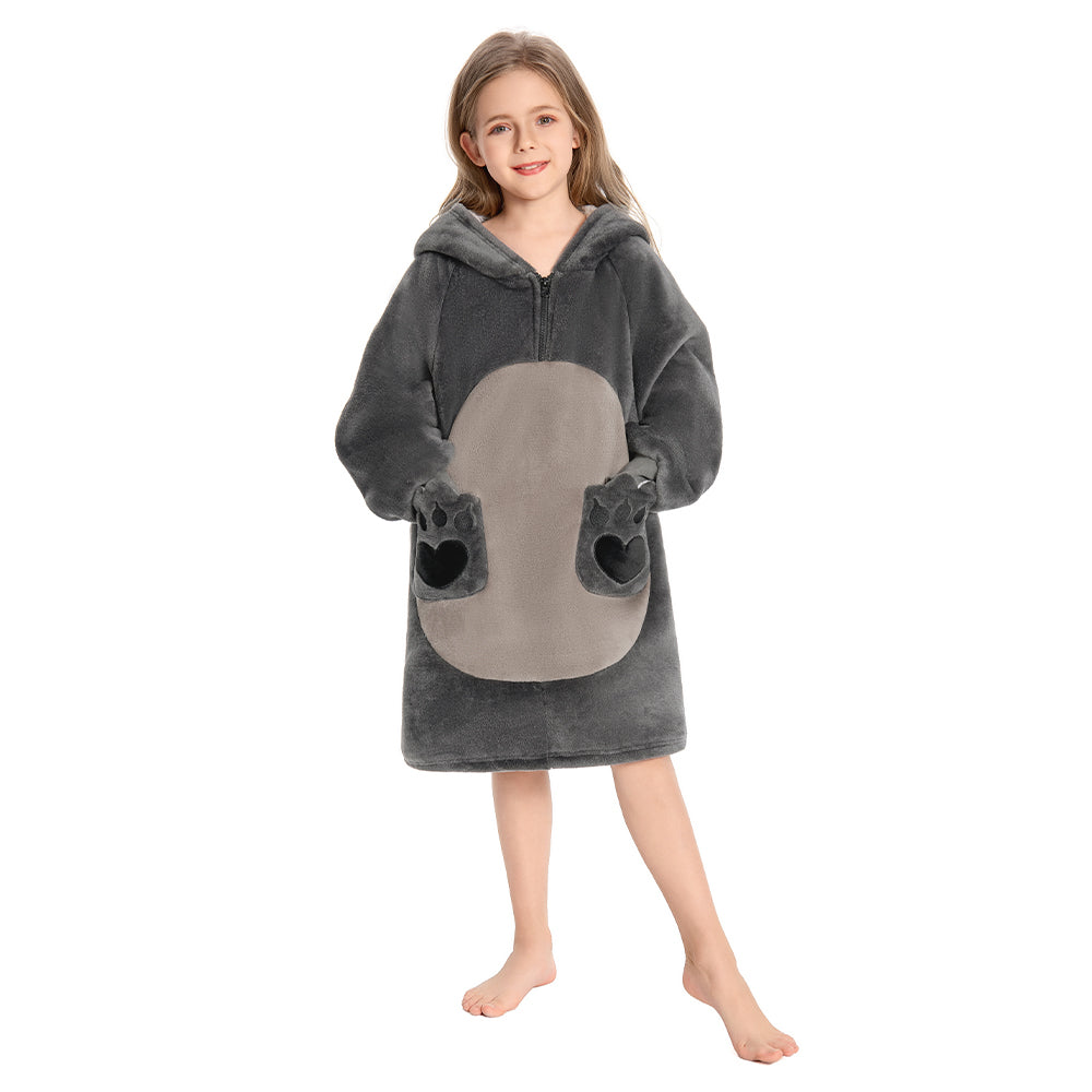 Kinder Waschbär tragbar Decke mit Kapuze Waschbär Robe Homewear