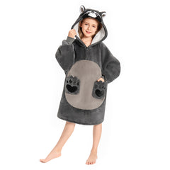 Kinder Waschbär tragbar Decke mit Kapuze Waschbär Robe Homewear