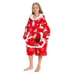 Kinder Weihnachten tragbar Decke mit Kapuze Weihnachten Robe Homewear