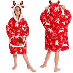 Kinder Weihnachten tragbar Decke mit Kapuze Weihnachten Robe Homewear