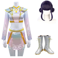 Kinder Mädchen Huntrix zoey cos Kpop Demon Hunters Cosplay Kostüm Halloween Karneval Party Anzug
