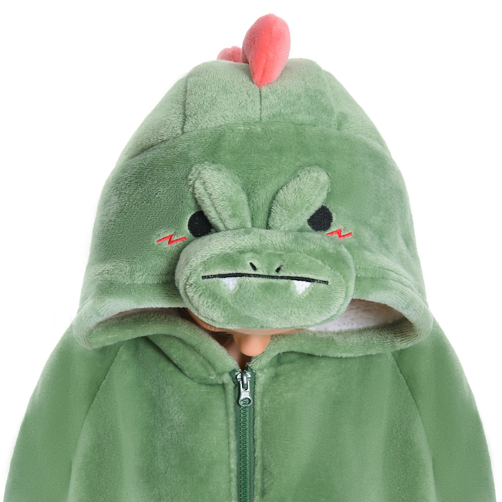 Kinder grün Dinosaurier tragbar Decke mit Kapuze Tierkostüm taglich Homewear