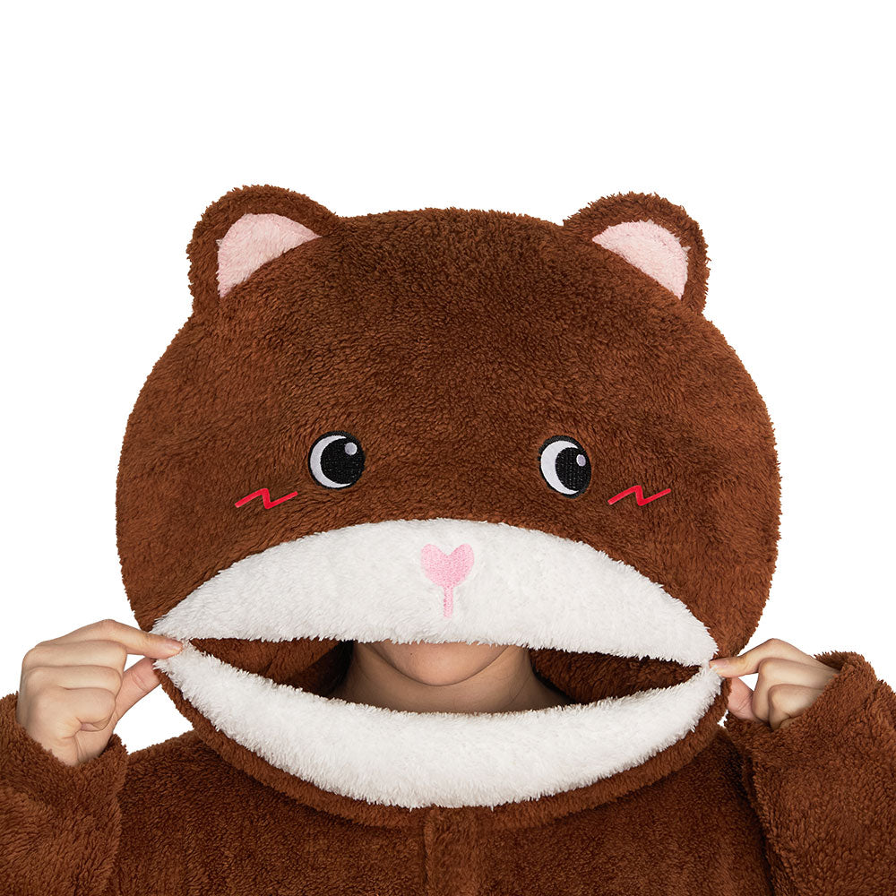 Lustiger Bär Onesie für Erwachsene – Flauschiger Fleece Tier-Jumpsuit & Schlafanzug braun