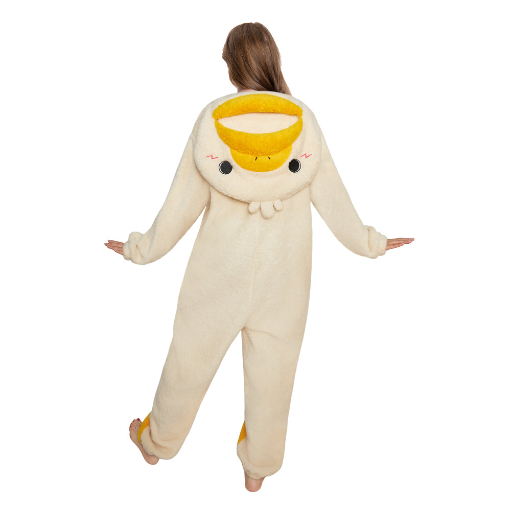Lustiger Gans Onesie für Erwachsene – Flauschiger Fleece Tier-Jumpsuit & Schlafanzug